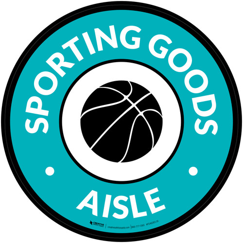 Sporting Goods Aisle with Icon Circle - Floor Sign