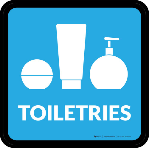 Toiletries with Icon Square - Floor Sign