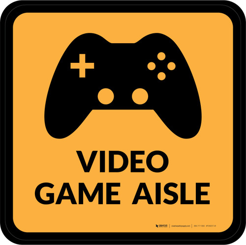 Video Games Aisle with Icon Square - Floor Sign