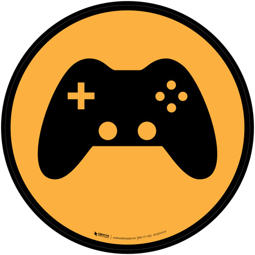 Video Games Icon Circle - Floor Sign