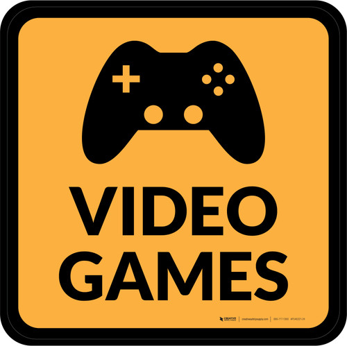Video Games with Icon Square - Floor Sign