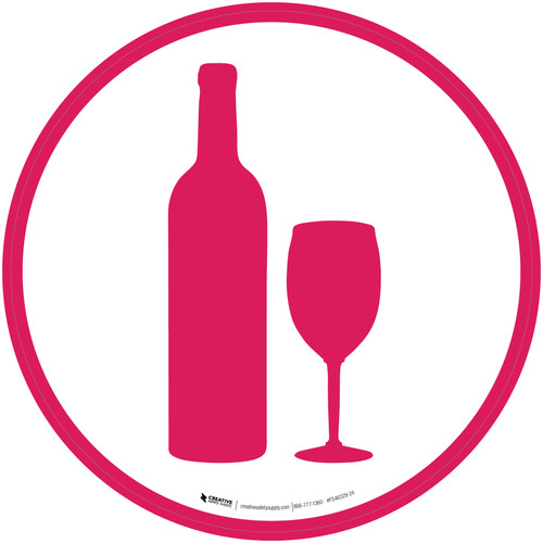 Wine Icon Circle - Floor Sign