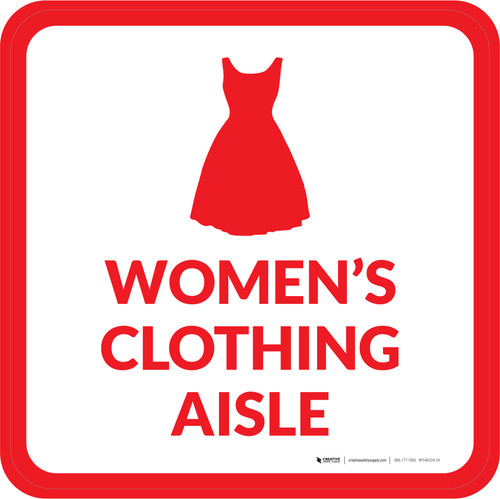 Womens Clothing Aisle Icon Square - Floor Sign