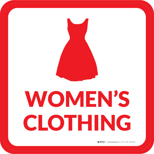 Womens Clothing with Icon Square - Floor Sign