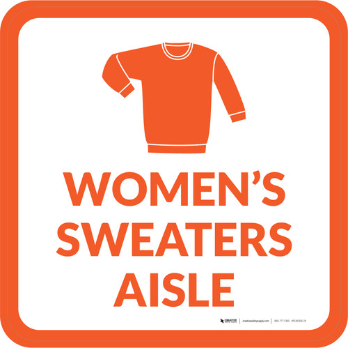 Womens Sweaters Aisle with Icon Square - Floor Sign
