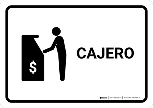ATM White Spanish Landscape - Wall Sign