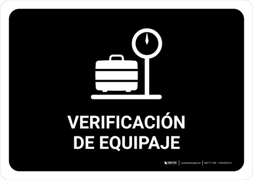 Baggage Check Black Spanish Landscape - Wall Sign
