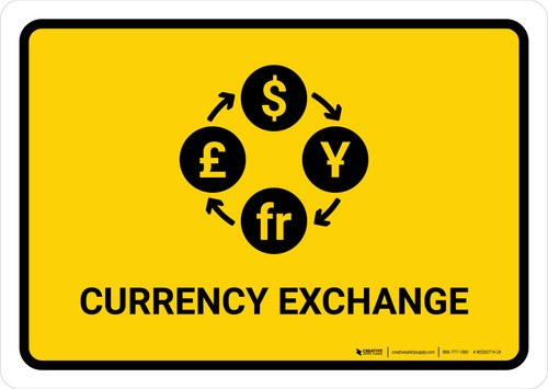 Currency Exchange Yellow Landscape - Wall Sign