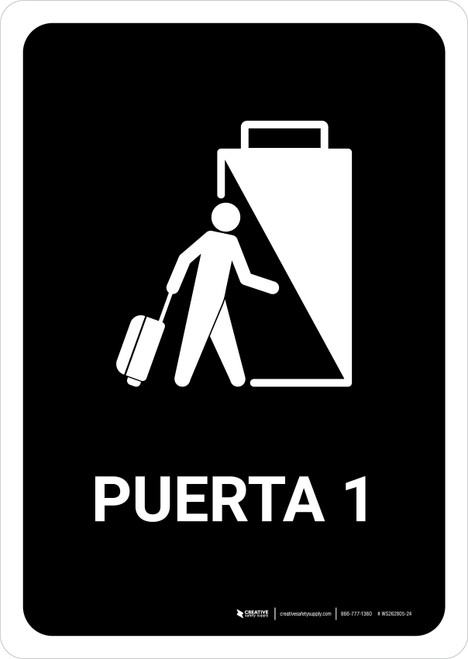 Gate 1 Black Spanish Portrait - Wall Sign