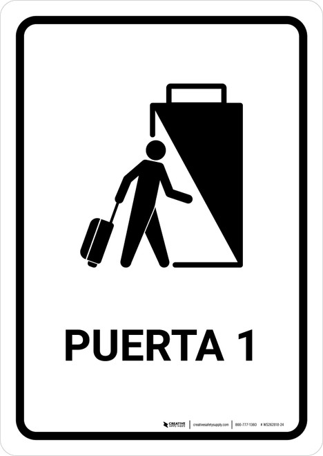 Gate 1 White Spanish Portrait - Wall Sign