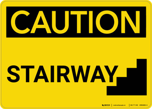 Caution: Stairway - Wall Sign