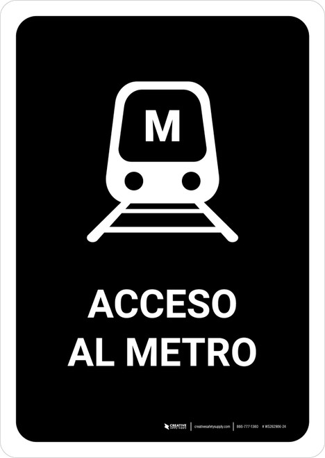 Metro Access Black Spanish Portrait - Wall Sign