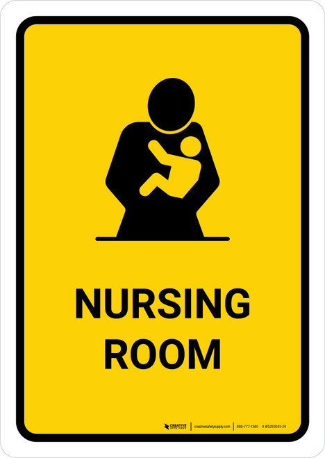 Nursing Room Yellow Portrait - Wall Sign