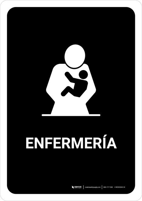 Nursing Room Black Spanish Portrait - Wall Sign