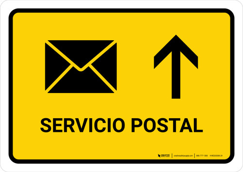 Postal Service With Up Arrow Yellow Spanish Landscape - Wall Sign