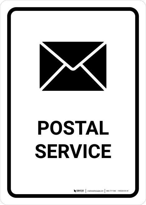 Postal Service White Portrait - Wall Sign