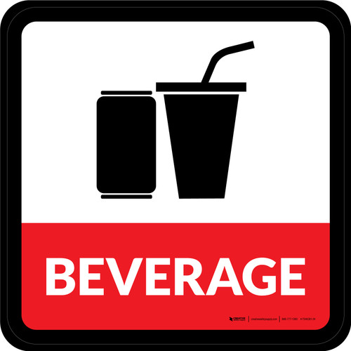 Beverage Square - Floor Sign