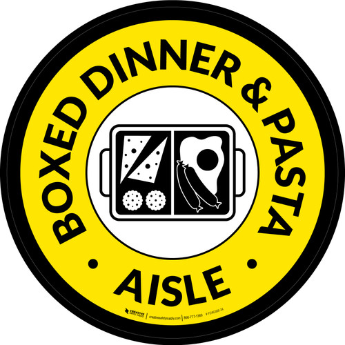 Boxed Dinner & Pasta Aisle Circle - Floor Sign