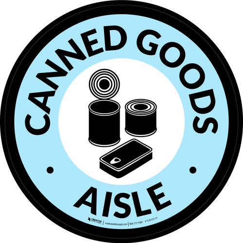 Canned Goods Aisle Retail Circle - Floor Sign