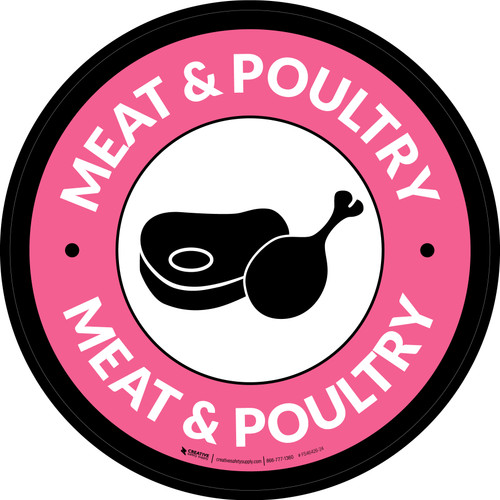 Meat & Poultry Circle - Floor Sign