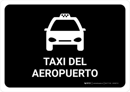 Airport Taxi Black Spanish Landscape - Wall Sign