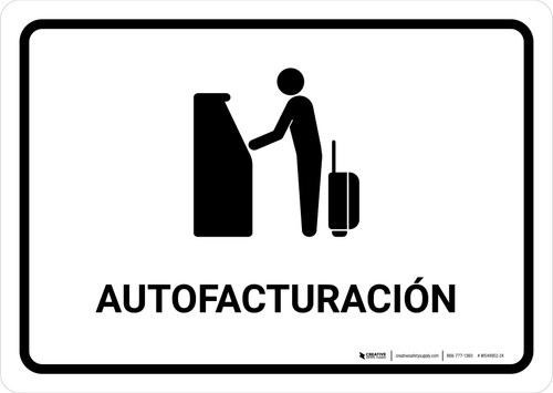Auto Check In White Spanish Landscape - Wall Sign