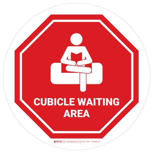 Cubicle Waiting Area Stop Circular - Floor Sign