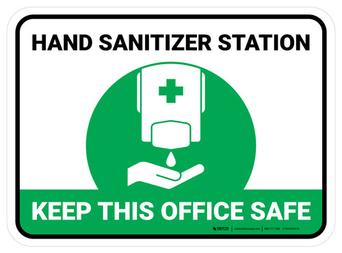 Keep This Office Safe Green Rectangle - Floor Sign