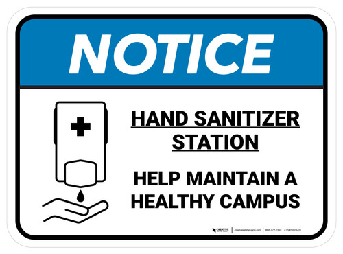 Notice: Help Maintain A Healthy Campus Rectangle - Floor Sign