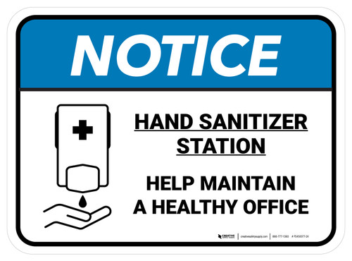 Notice: Help Maintain A Healthy Office Rectangle - Floor Sign