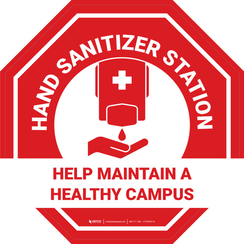 Stop Sign Help Maintain A Healthy Campus - Floor Sign