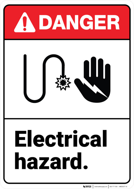 Danger: Electrical Hazard ANSI - Wall Sign