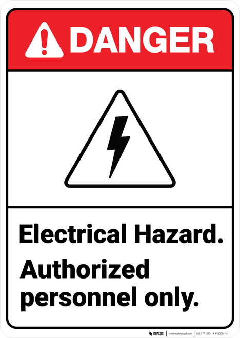 Danger: Electrical Hazard Personnel ANSI - Wall Sign