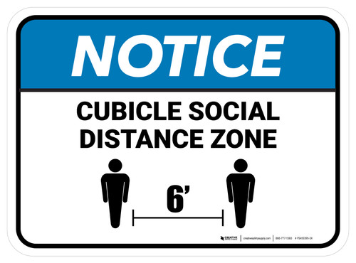 Notice: Cubicle Social Distance Zone Rectangle - Floor Sign