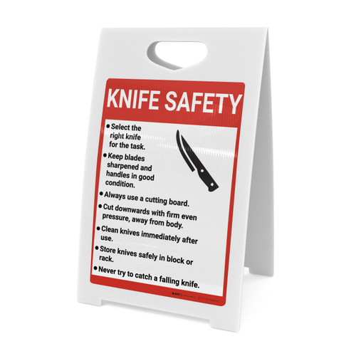 Knife Safety Guidelines with Icon Portrait - A-Frame Sign