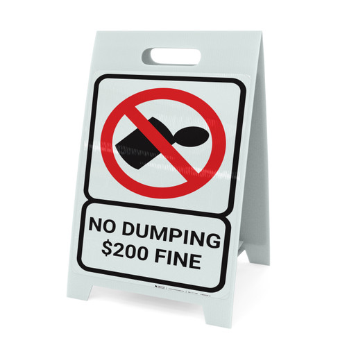 No Dumping Fine with Icon Portrait - A-Frame Sign