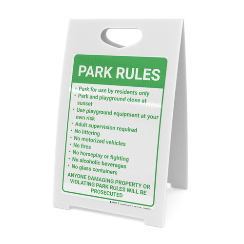 Park Rules Violators Will Be Prosecuted Portrait - A-Frame Sign