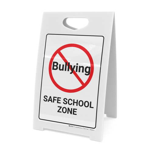 Safe School Zone No Bullying with Icon Portrait - A-Frame Sign