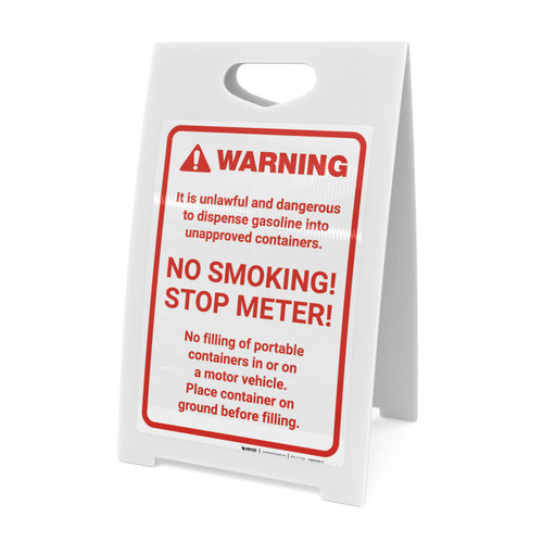 Warning: No Smoking Stop Meter Portrait - A-Frame Sign