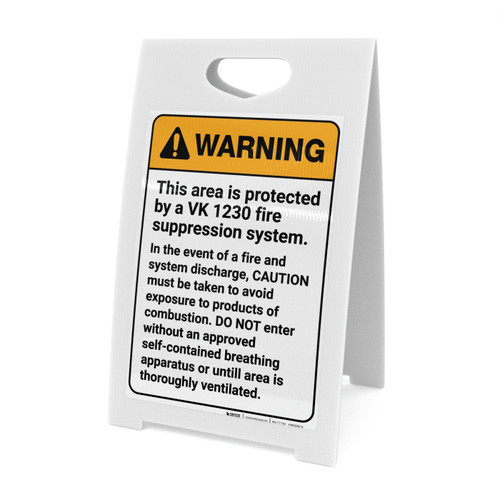 Warning: VK 1230 Fire Supression System Portrait - A-Frame Sign