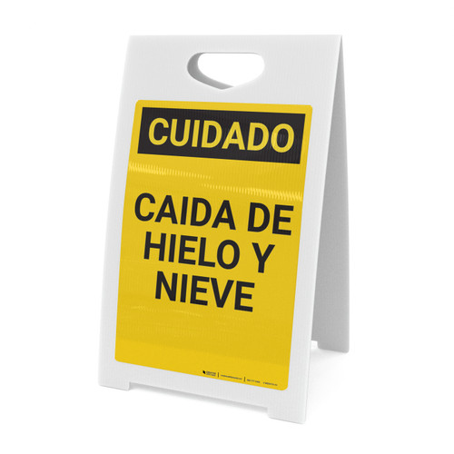 Caution: Falling Ice and Snow Spanish Portrait - A-Frame Sign