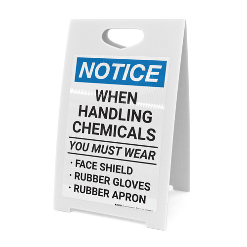 Notice: Portrait Ppe Chemicals Shield Gloves Apron - A-Frame Sign