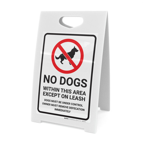 No Dogs Within This Area with Icon Portrait - A-Frame Sign