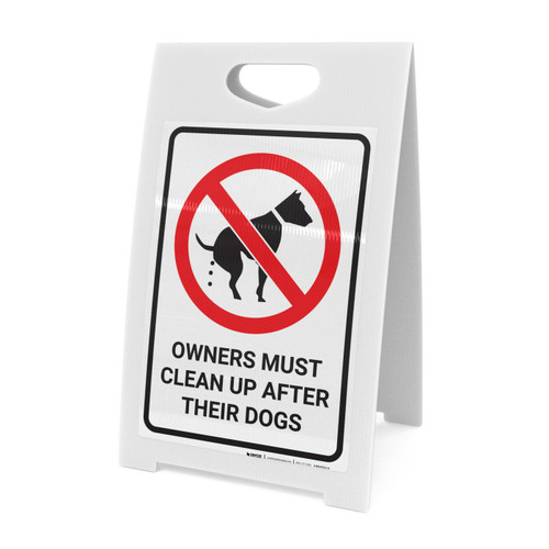Owners Must Clean Up After Dogs with Icon Portrait - A-Frame Sign
