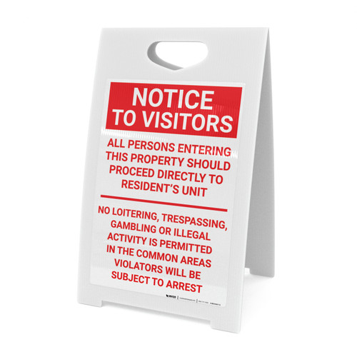 Notice To Visitors No Trespassing Portrait - A-Frame Sign