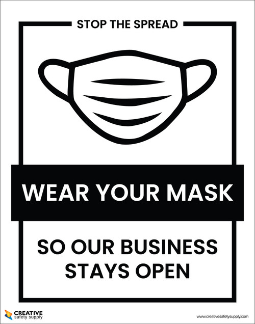 Stop The Spread - Wear A Mask So Our Business Stays Open - Poster