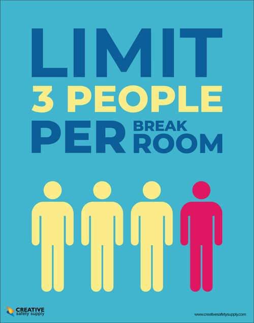 Limit 3 People Per Break Room - Poster