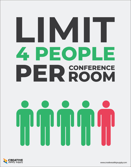 Limit 4 People Per Conference Room - Poster