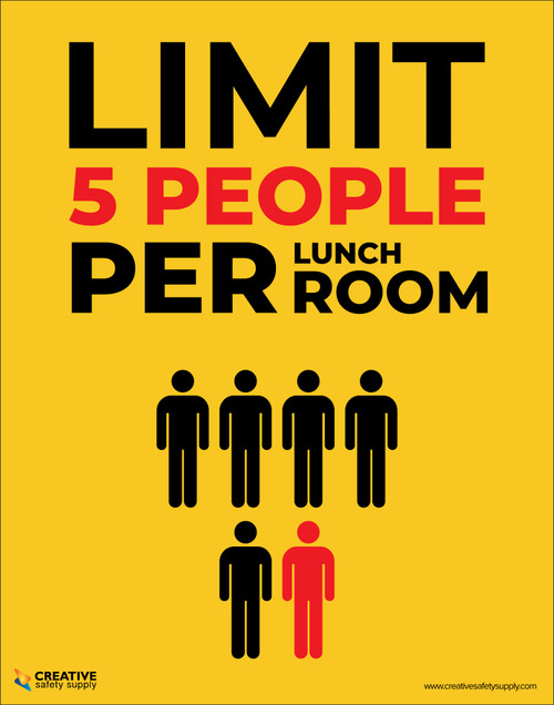 Limit 5 People Per Lunch Room - Poster