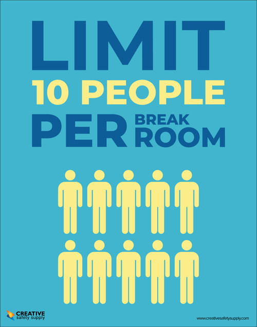 Limit 10 People Per Break Room - Poster